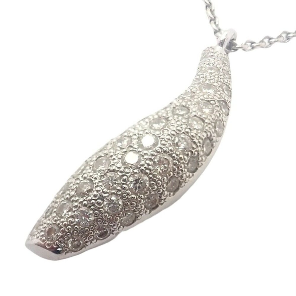 Authentic! Tiffany & Co 18k White Gold Frank Gehry Diamond Fish Necklace - Picture 6 of 12